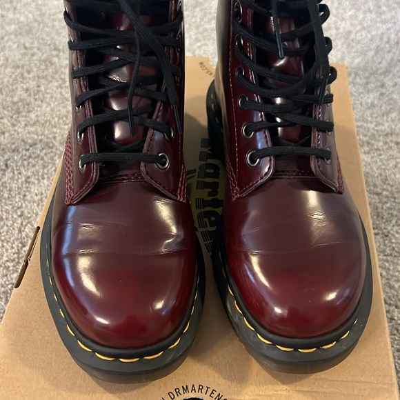 Dr. Martens Vegan Cherry Red boots - Picture 4 of 6